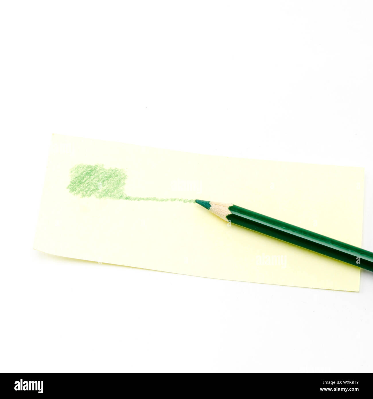 green pencil isolated on white background Stock Photo - Alamy