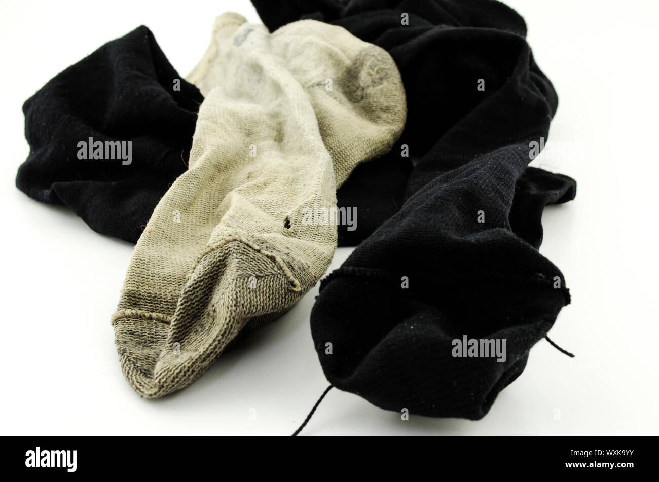 used dirty sock isolated on white background Stock Photo Alamy