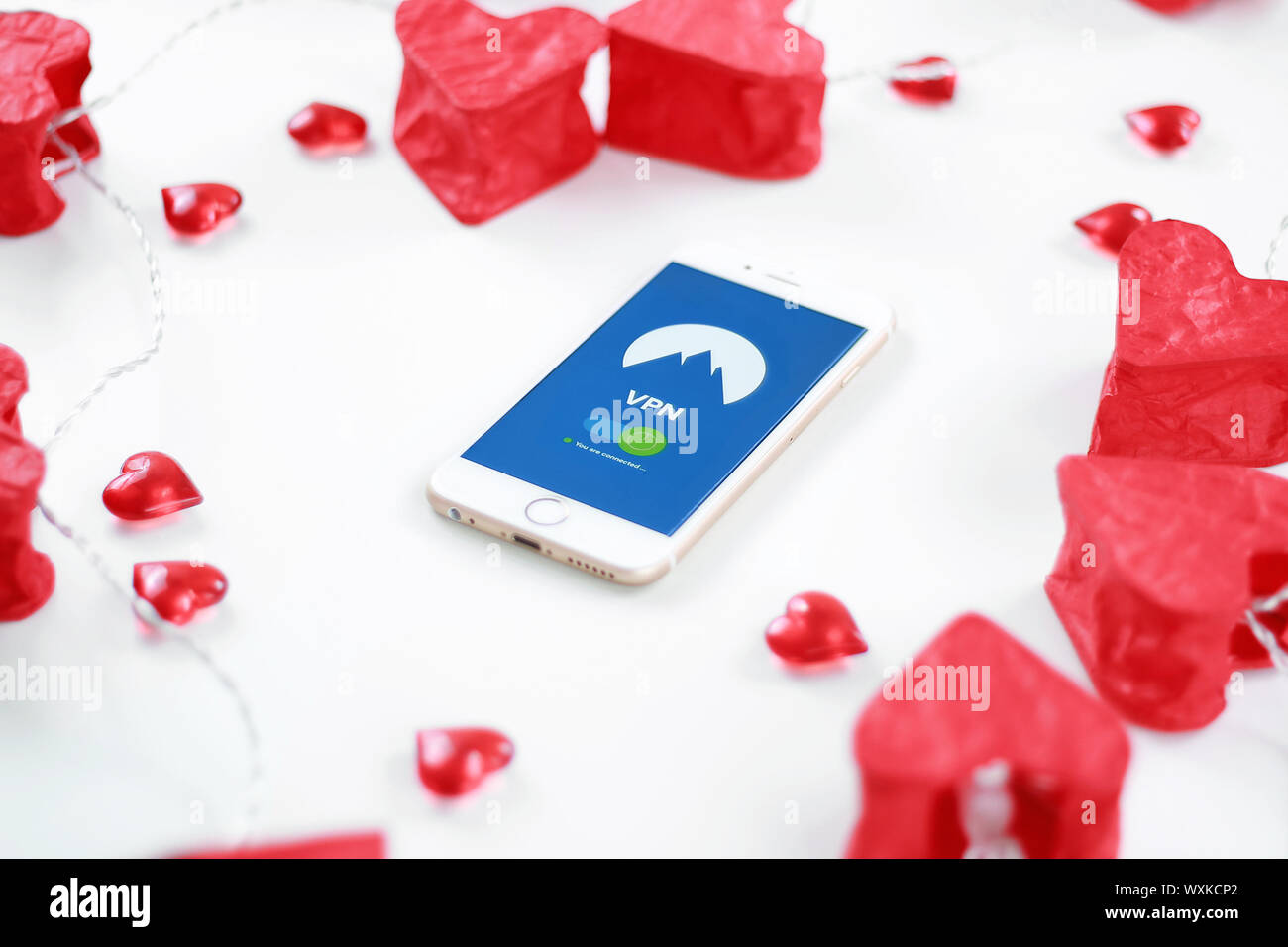 Valentines day movies with VPN Stock Photo