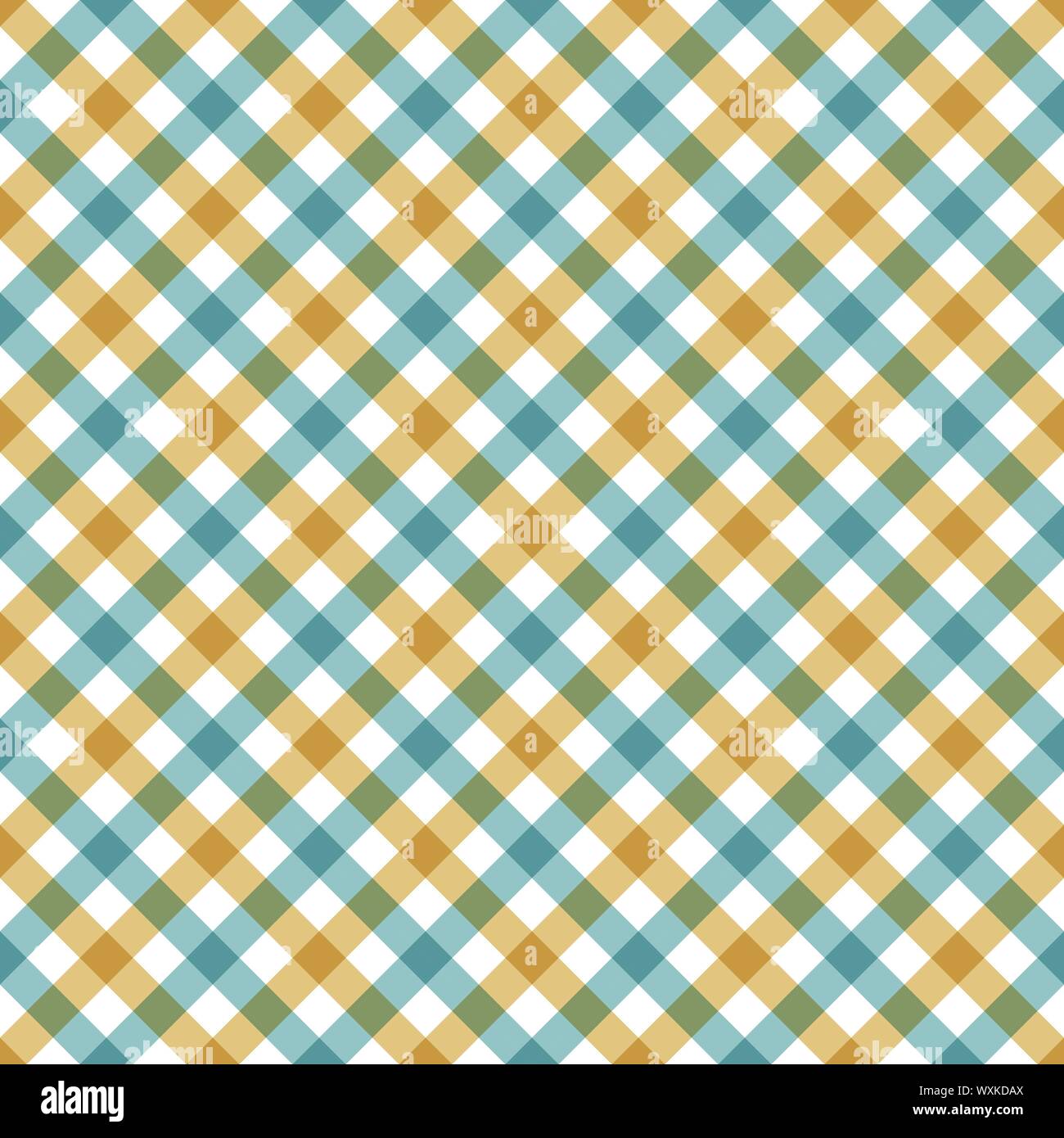 diagonal checkered plaid seamless pattern. Vector illustration Stock