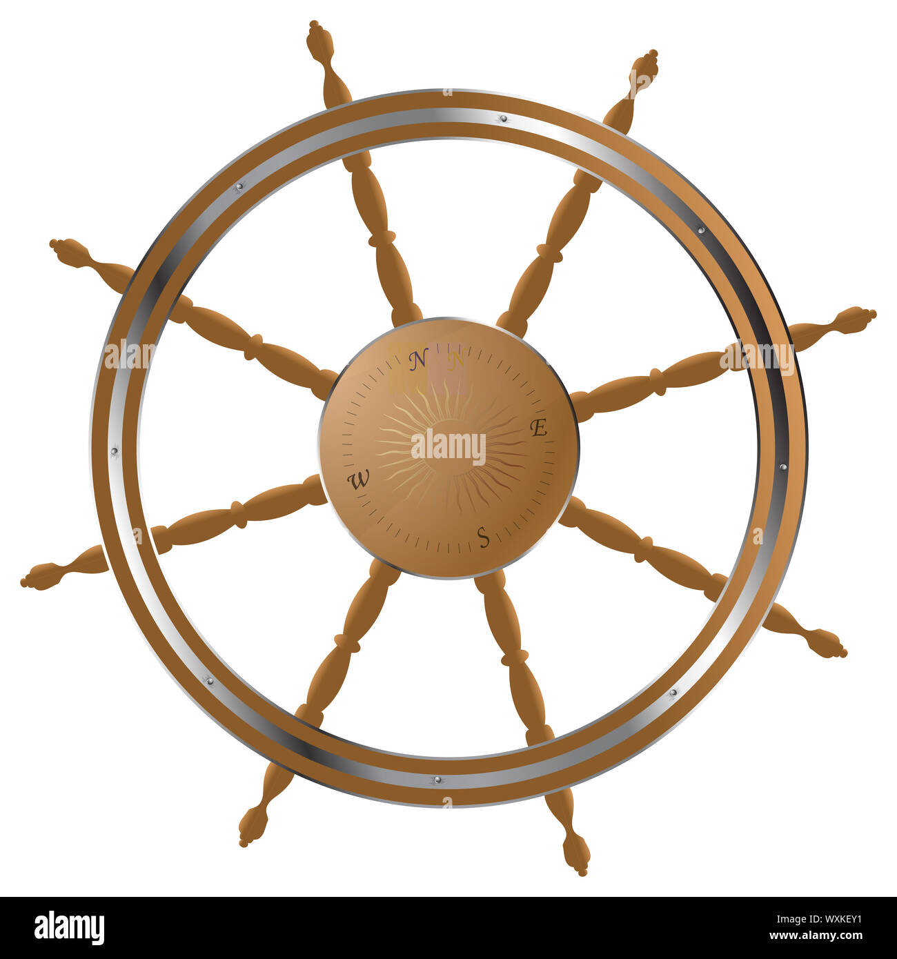 Classic helm steering wheel Stock Photo - Alamy