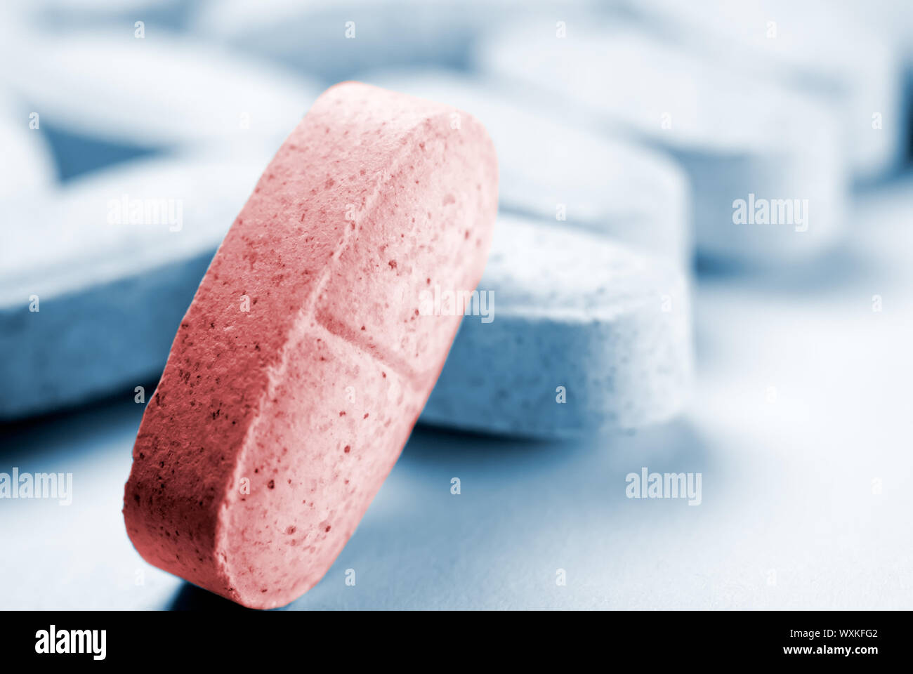 It is one pill stand out others. Stock Photo