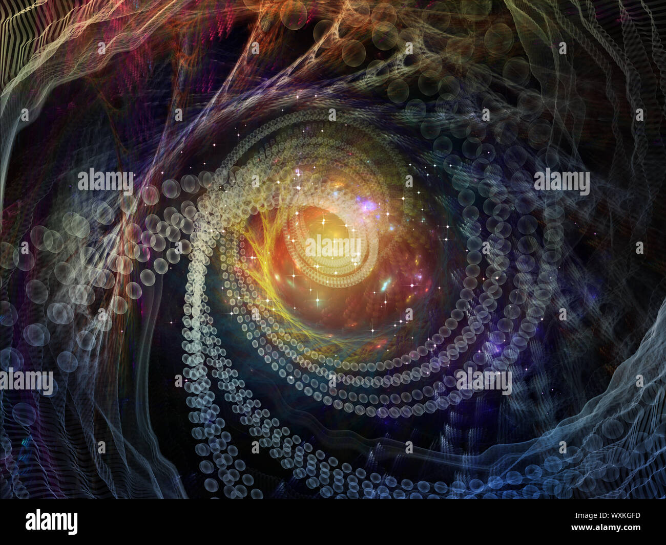 Design made of spiral elements to serve as backdrop for projects