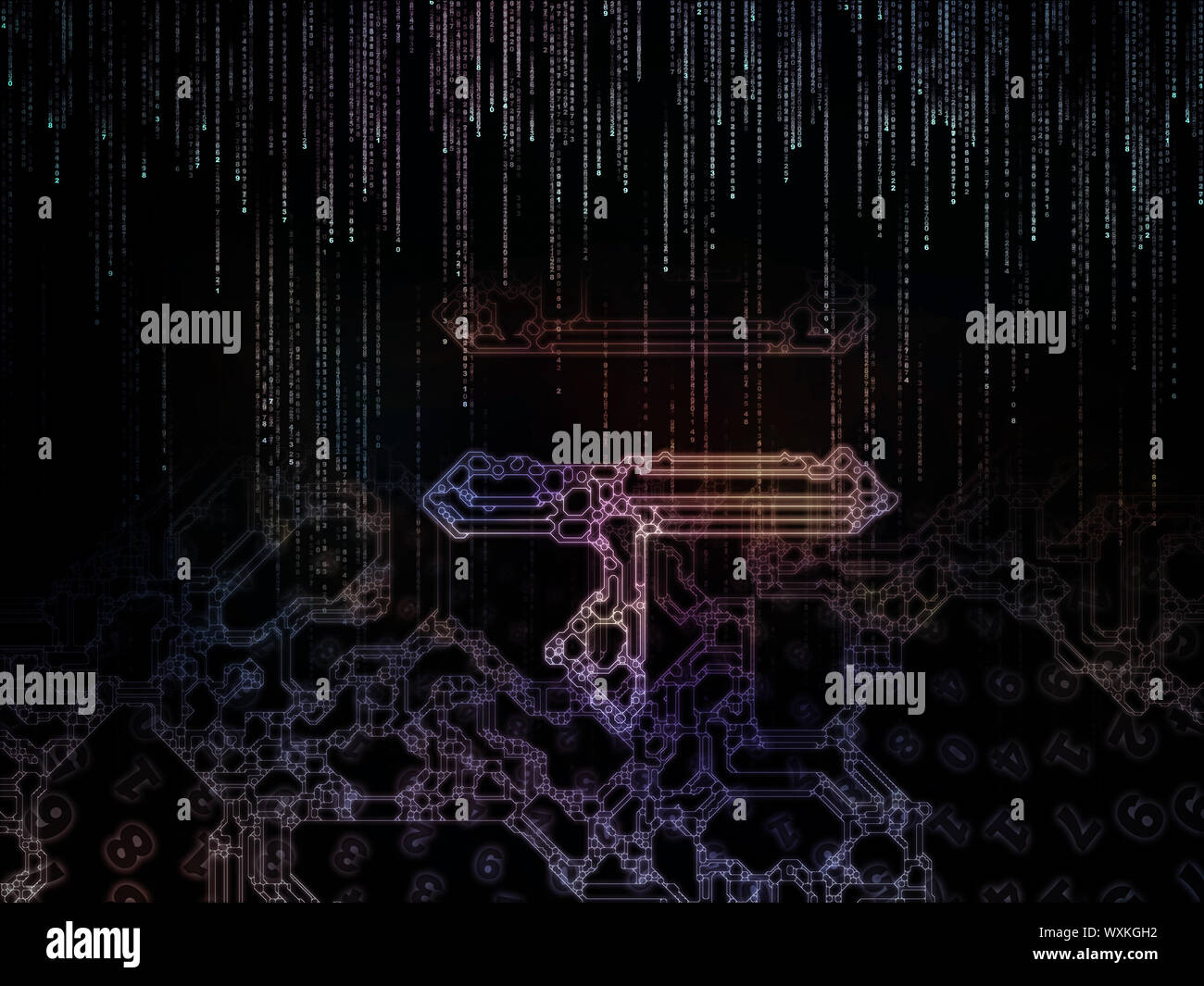 Artistic abstraction composed of numbers and space division elements on ...