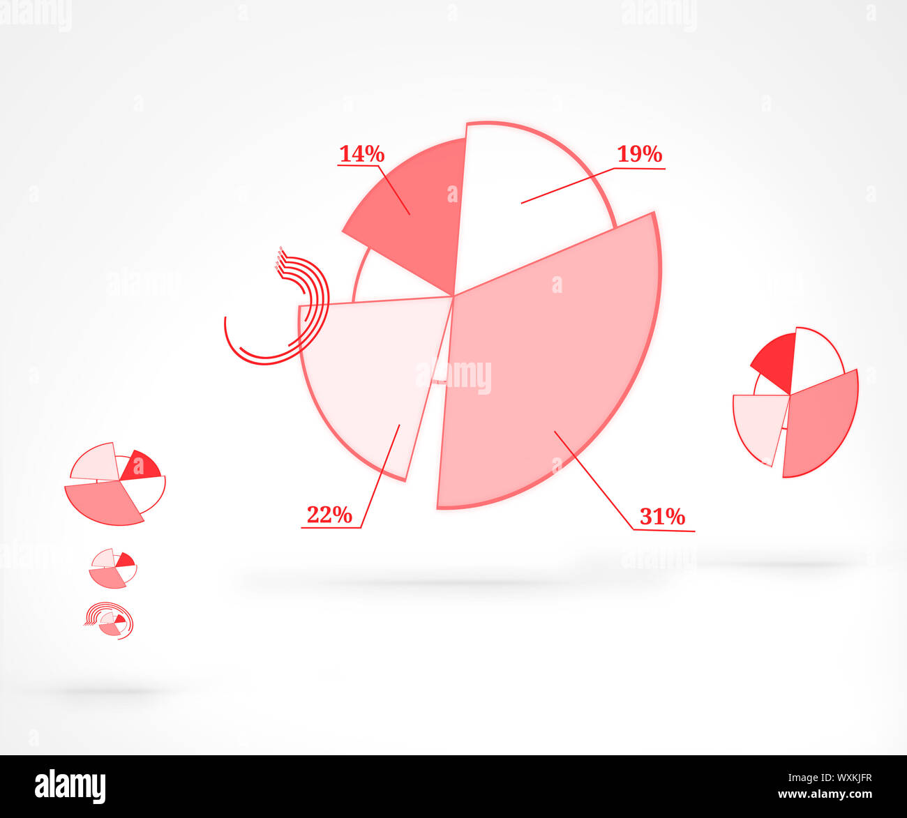 Graphic pie chart presentation against a white background Stock Photo ...
