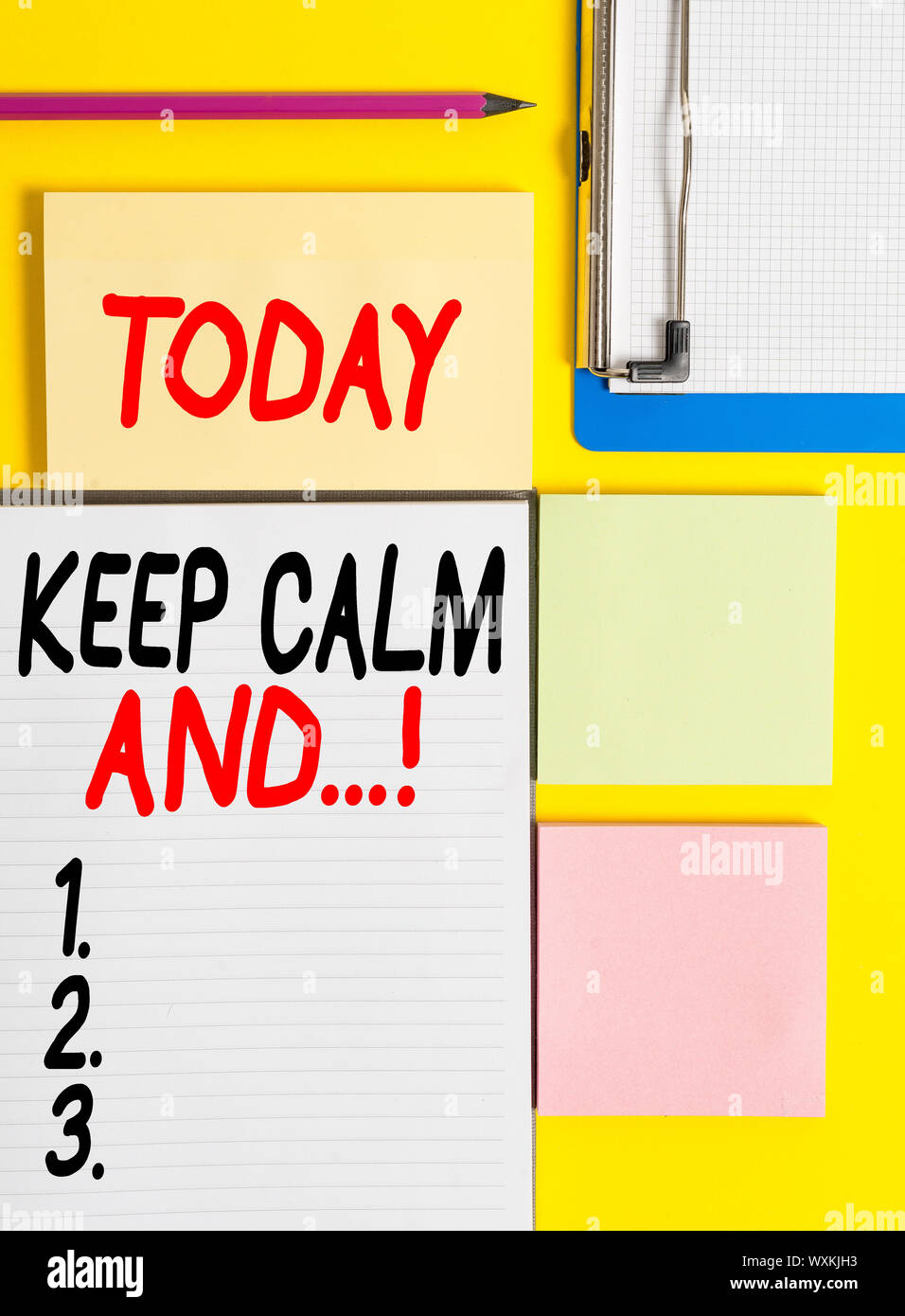 Conceptual hand writing showing Keep Calm And. Concept meaning ...