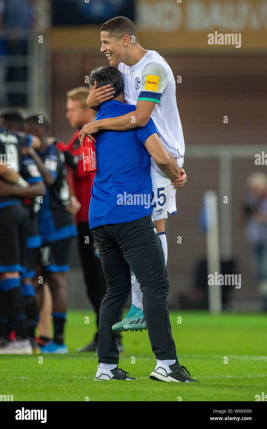 Campina Grande, Brazil. 15th Mar, 2020. Marcelinho Paraíba receives tribute  from coach Eudes Pedro after being replaced during a game between Perilima  and Centro Sportivo Paraibano (CSP), held this Sunday afternoon (15)