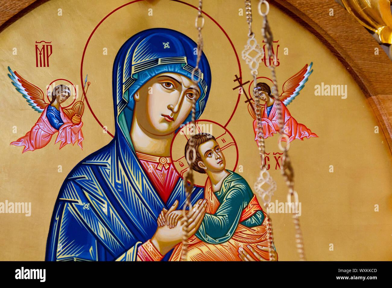 Icon of Our Mother of Perpetual Succour . Redemptorist convent of the Holy Trinity in Lomnica – Vranov nad Topľou, Slovakia. Stock Photo