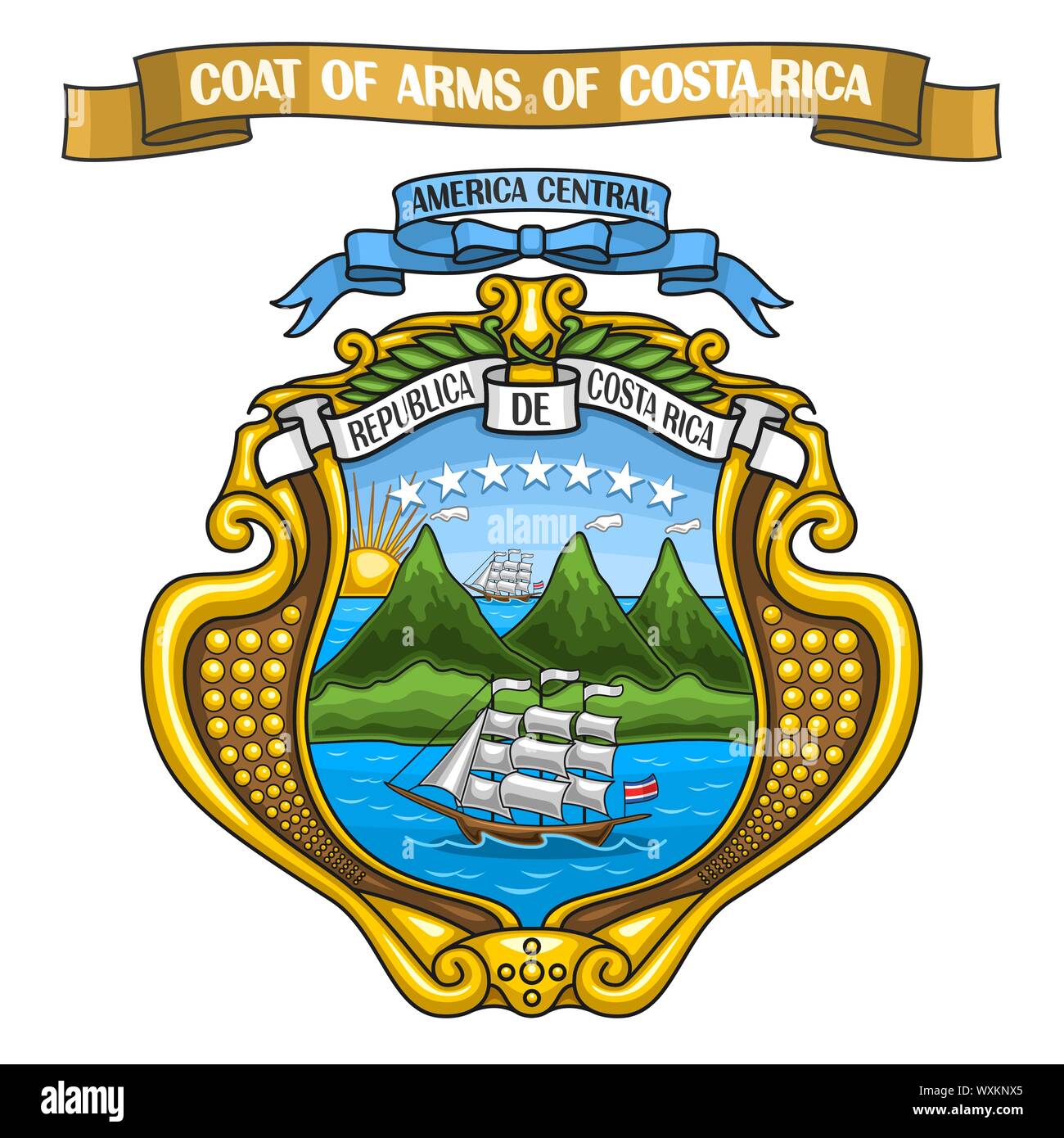 Costa Rican Flag Symbol