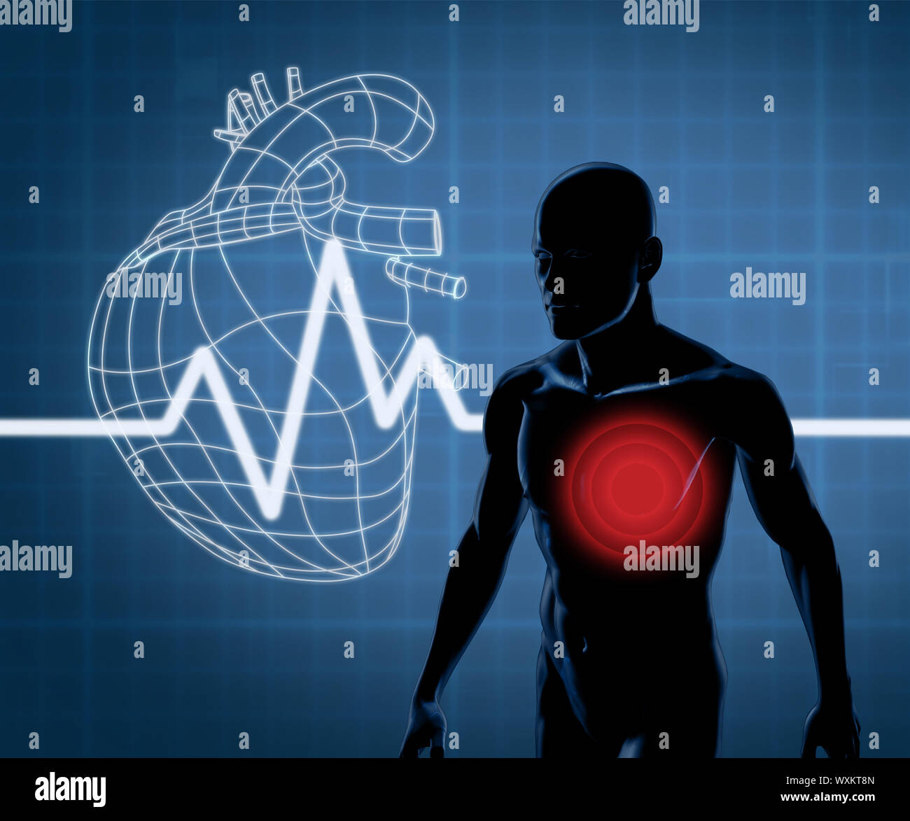 Mapping graphics heart and body Stock Photo