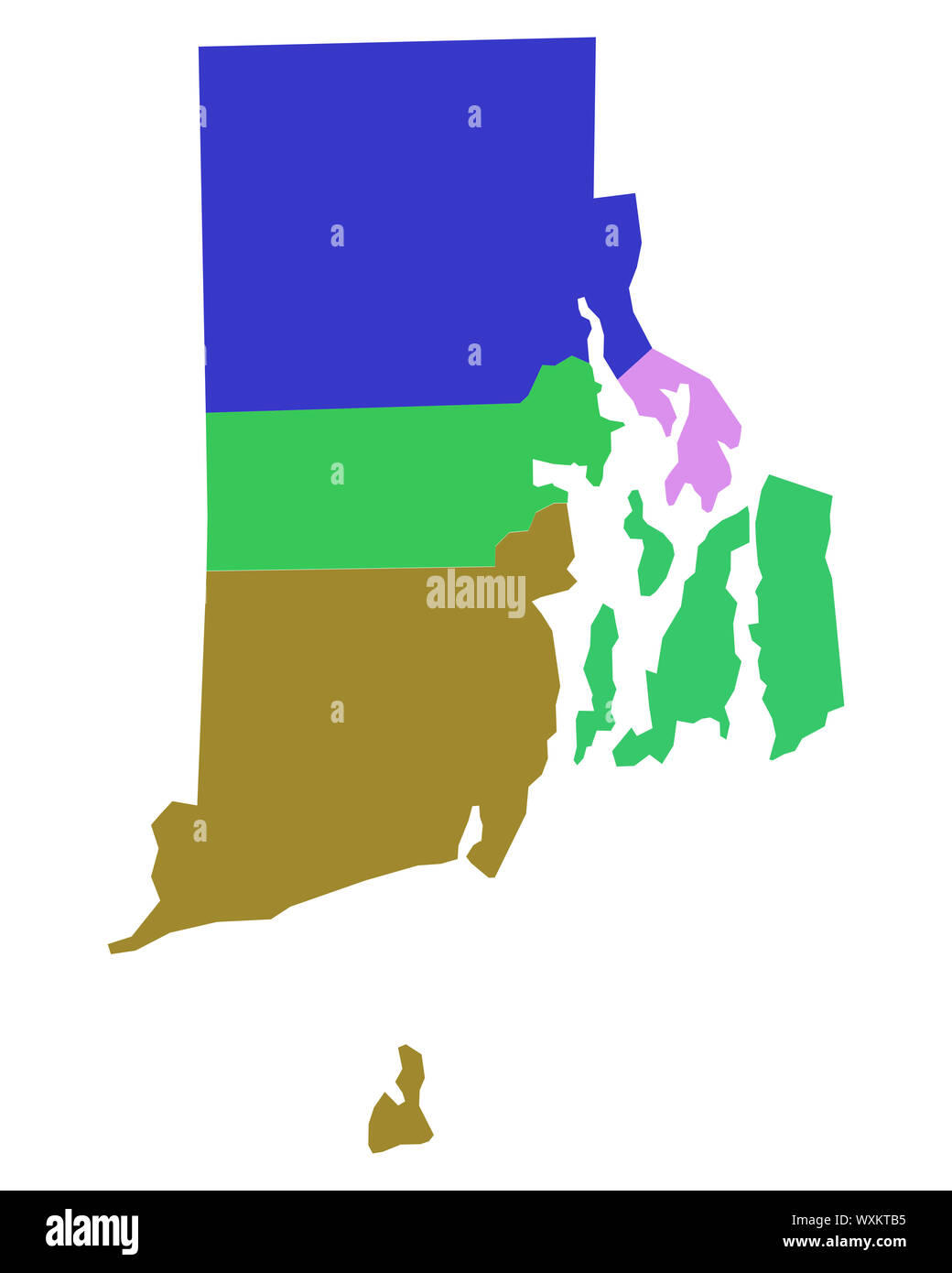 Map of Rhode Island Stock Photo Alamy