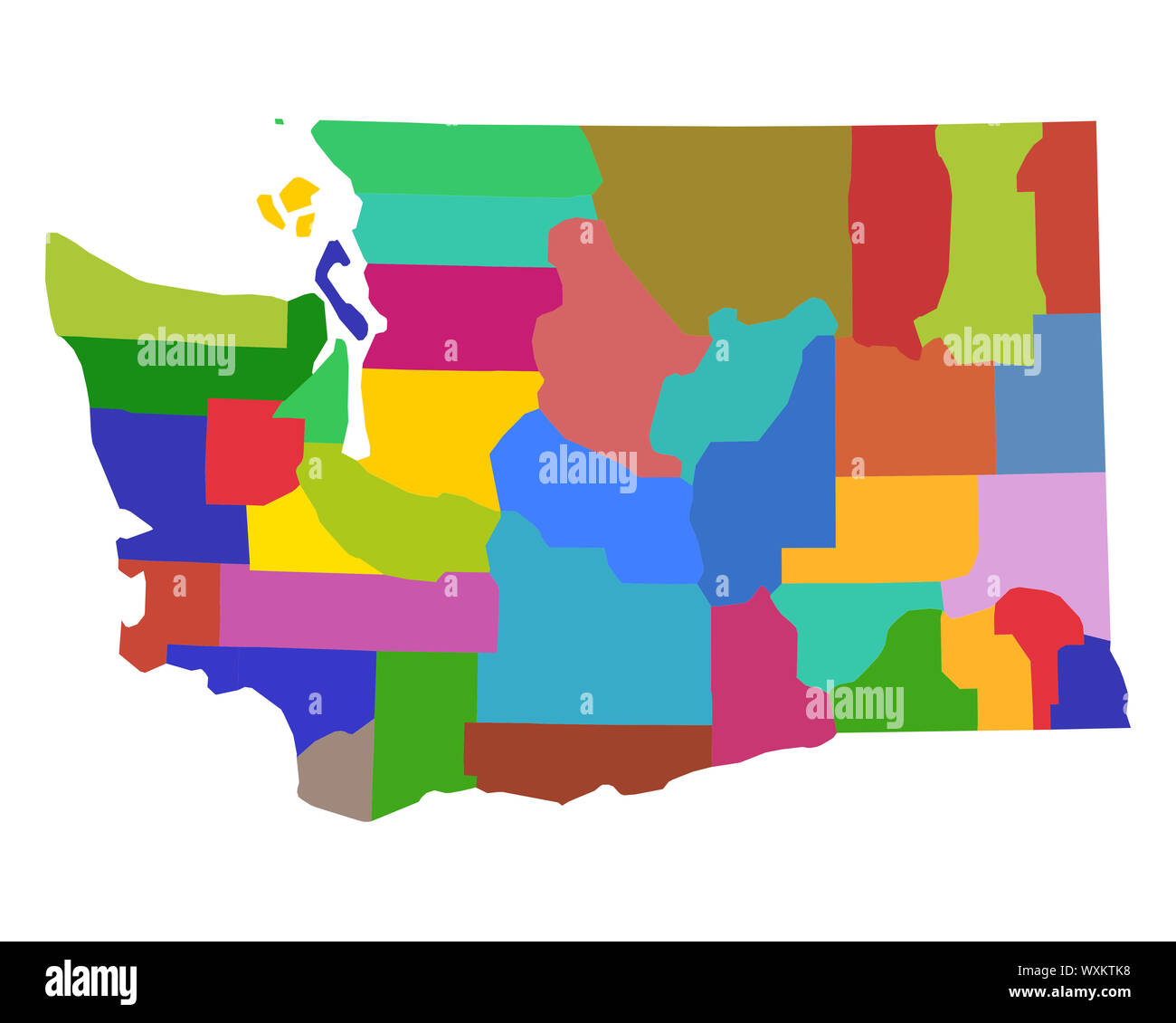 Map of Washington Stock Photo - Alamy