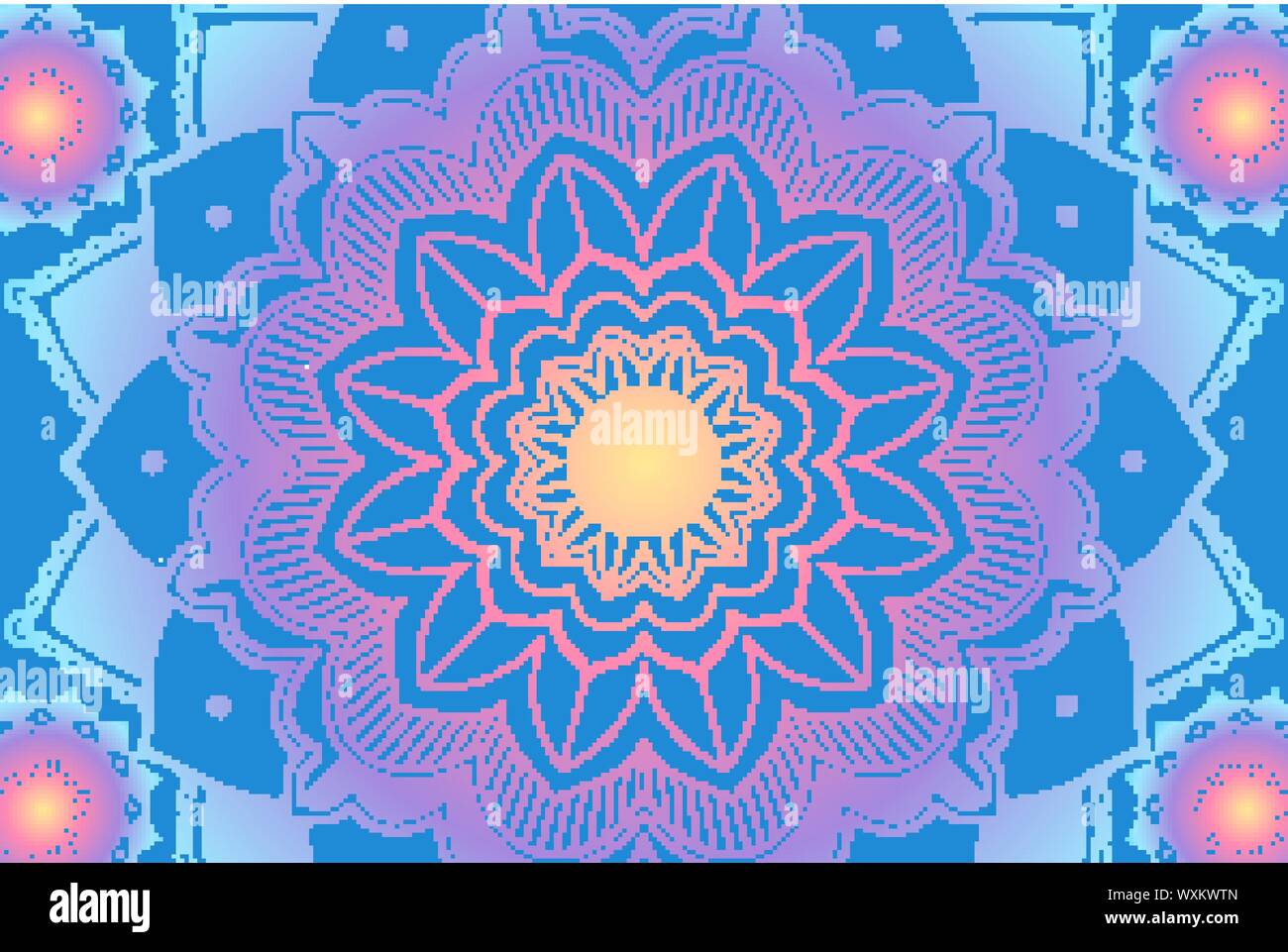 Background design with mandala in blue illustration Stock Vector Image ...