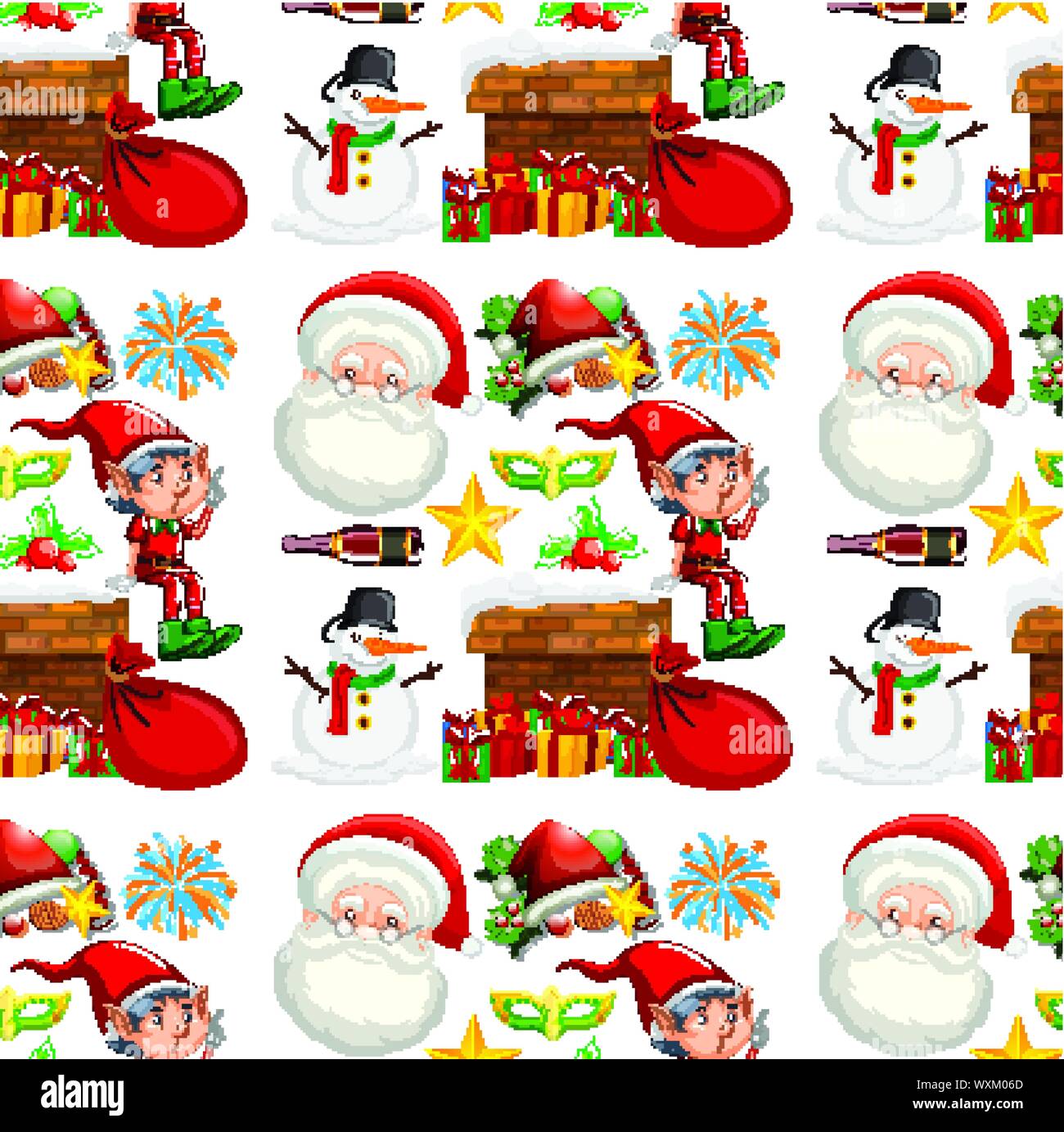 Seamless background design with christmas theme illustration Stock ...