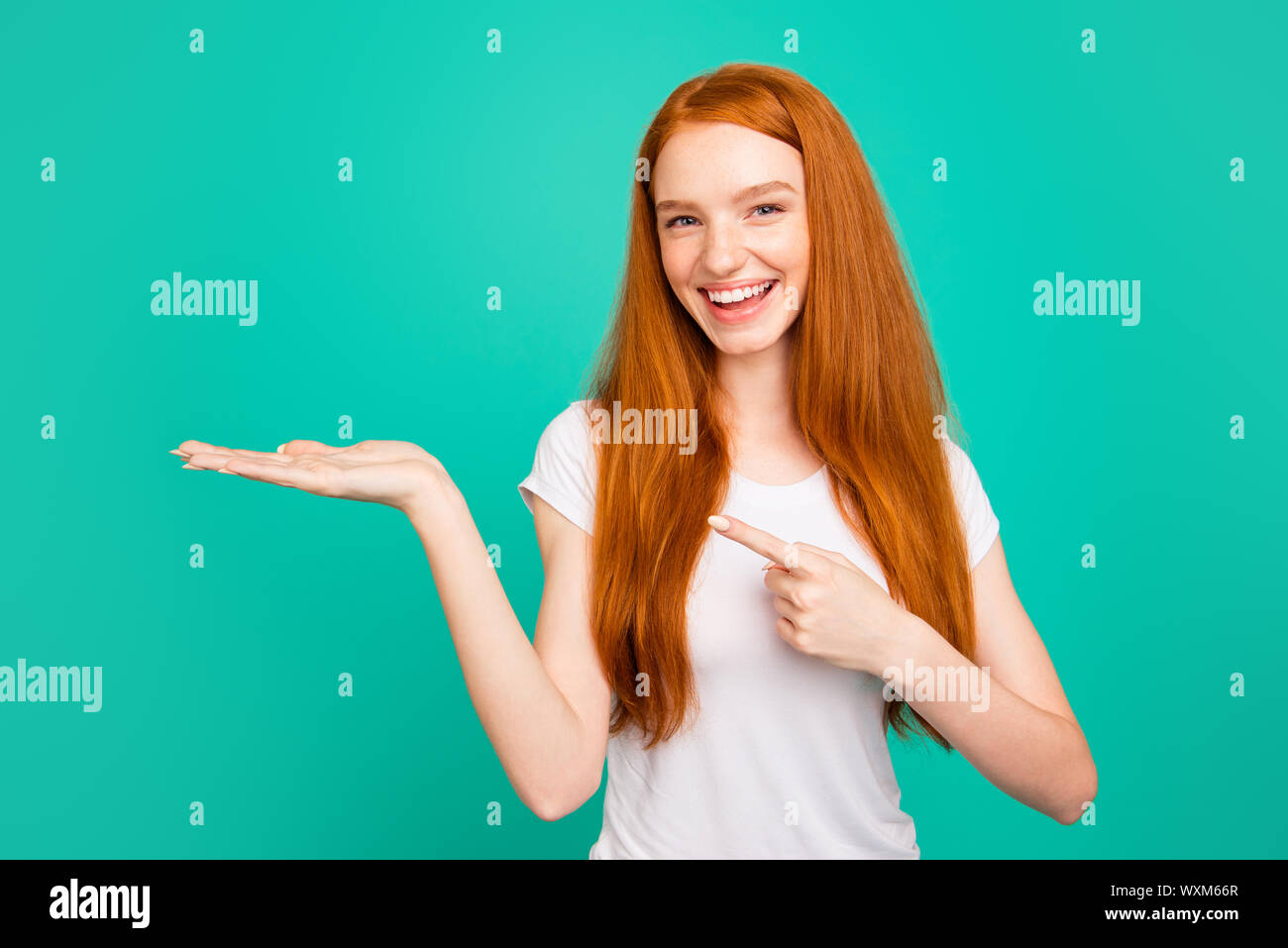 Easy choice, choose, sale discount concept. Portrait of adorable Stock ...