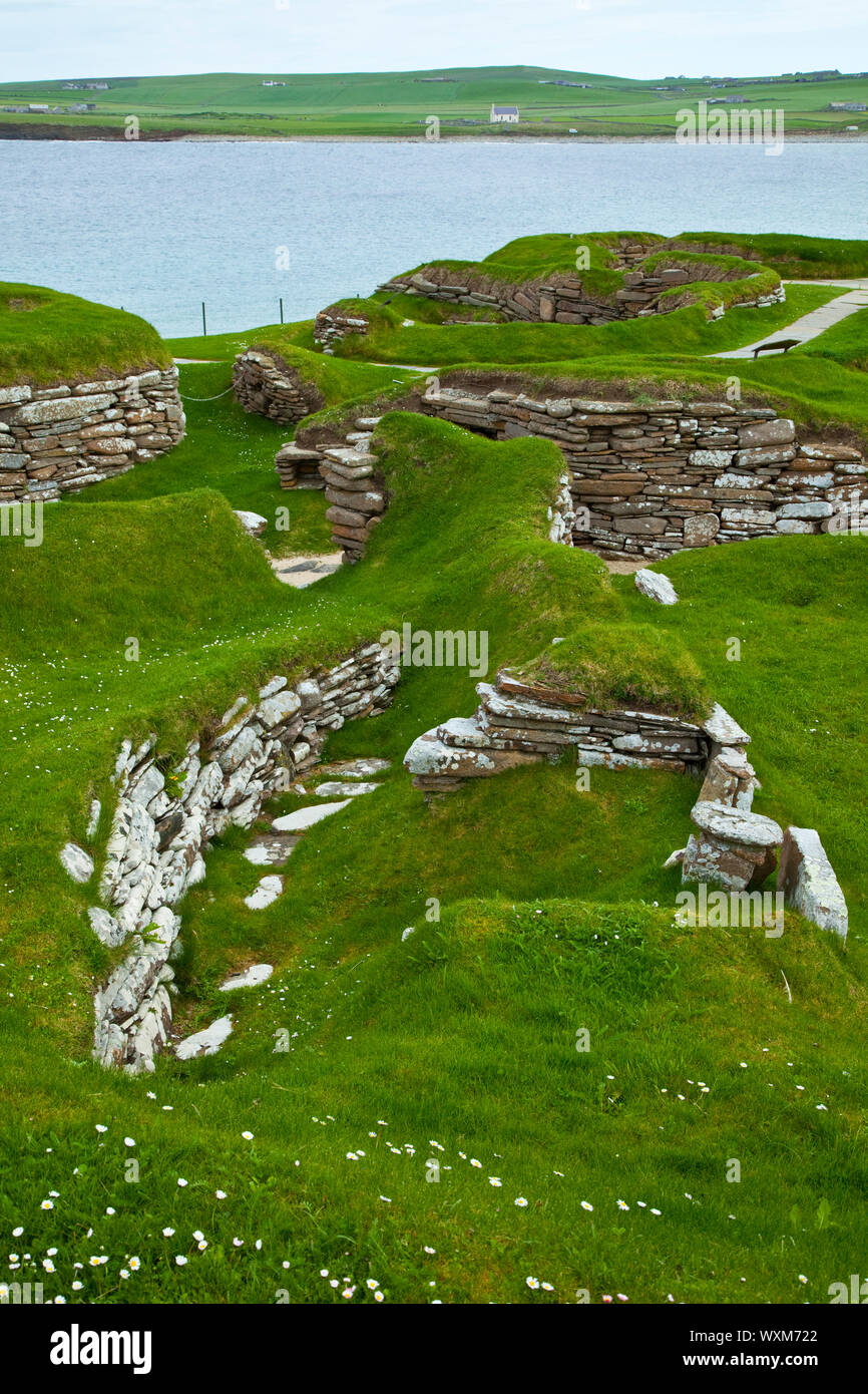 Poblado Neolitico Skara Brae, Mainland. Islas Orkney. Escocia.UK Stock Photo