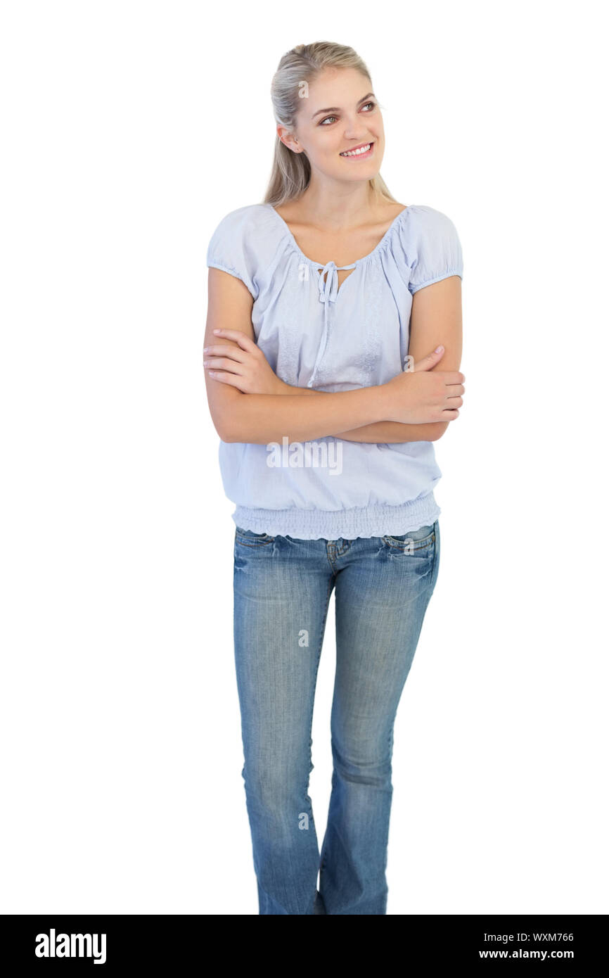Blonde crossing arms hi-res stock photography and images - Alamy