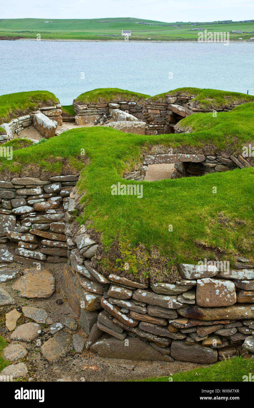 Poblado Neolitico Skara Brae, Mainland. Islas Orkney. Escocia.UK Stock Photo