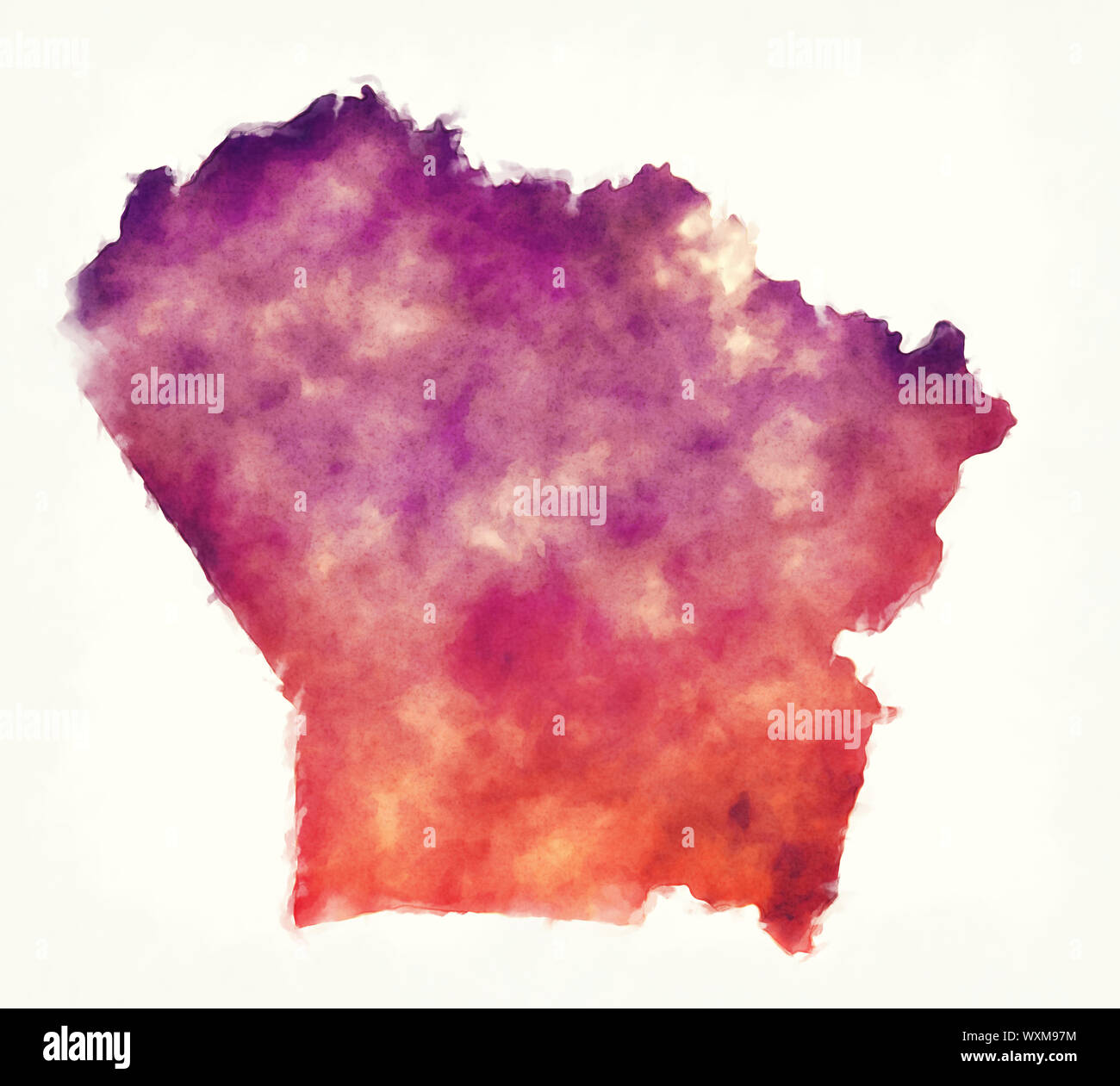 Yona village watercolor map of Guam Stock Photo Alamy