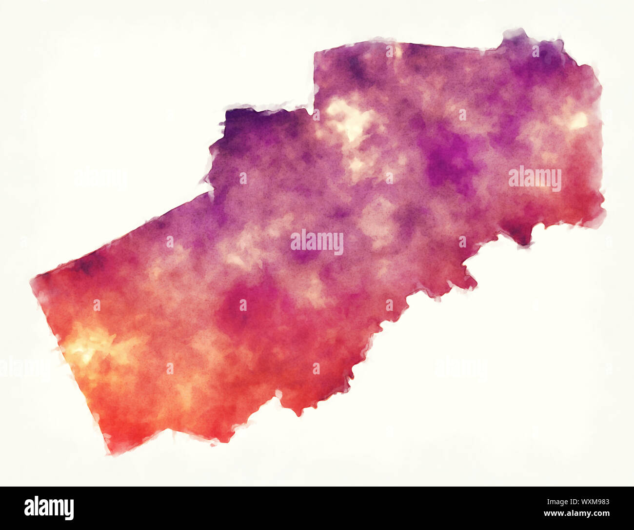 Talofofo village watercolor map of Guam Stock Photo - Alamy
