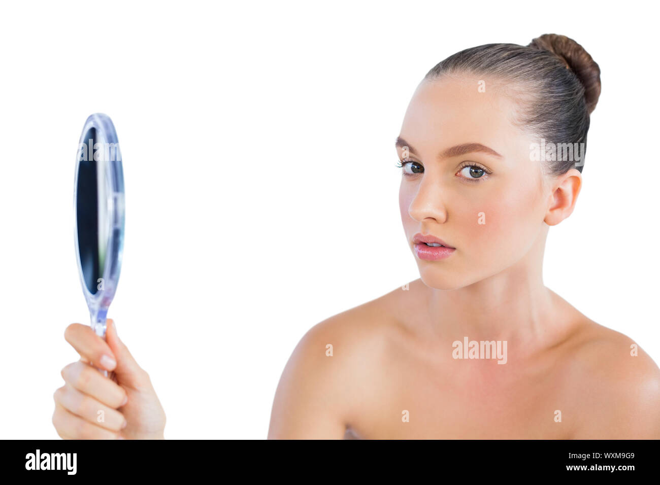 Hand holding out mirror hi-res stock photography and images - Alamy