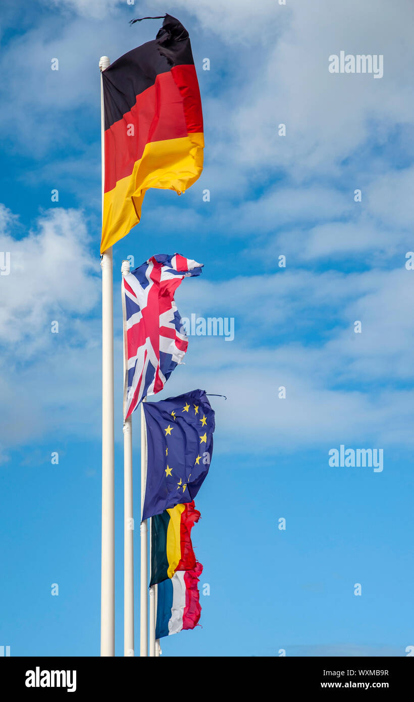 EU and European flags Stock Photo