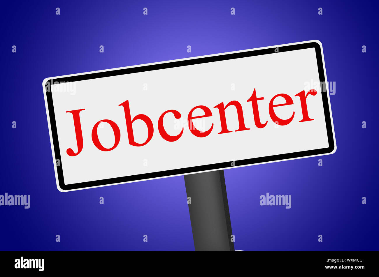 Shield with the german word 'Jobcenter' Stock Photo