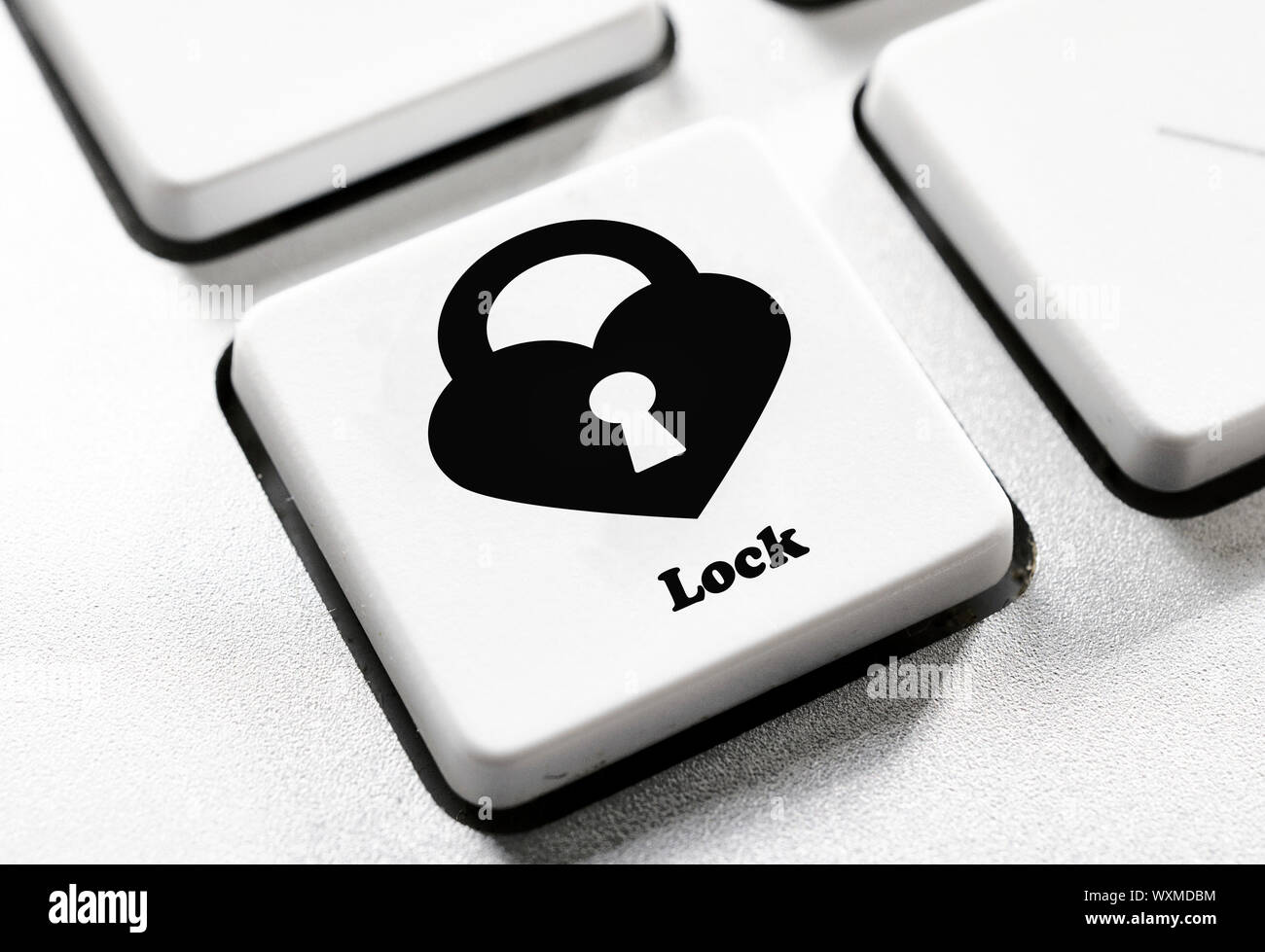 Selective focus on the lock button Stock Photo - Alamy