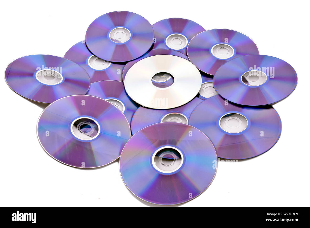 Compact discs isolated on the white Stock Photo