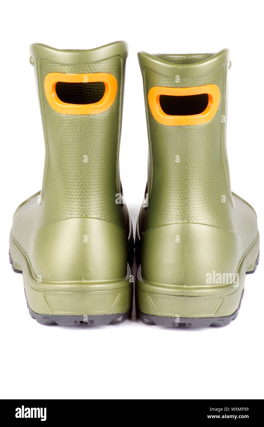 Comfortable Marsh Rubber Boots Isolated On White Background Back
