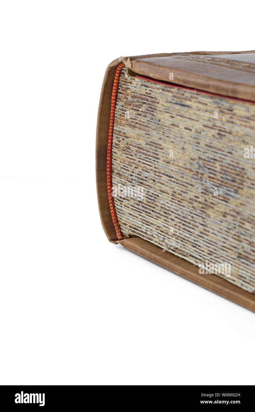 Old book isolated on a white background Stock Photo - Alamy