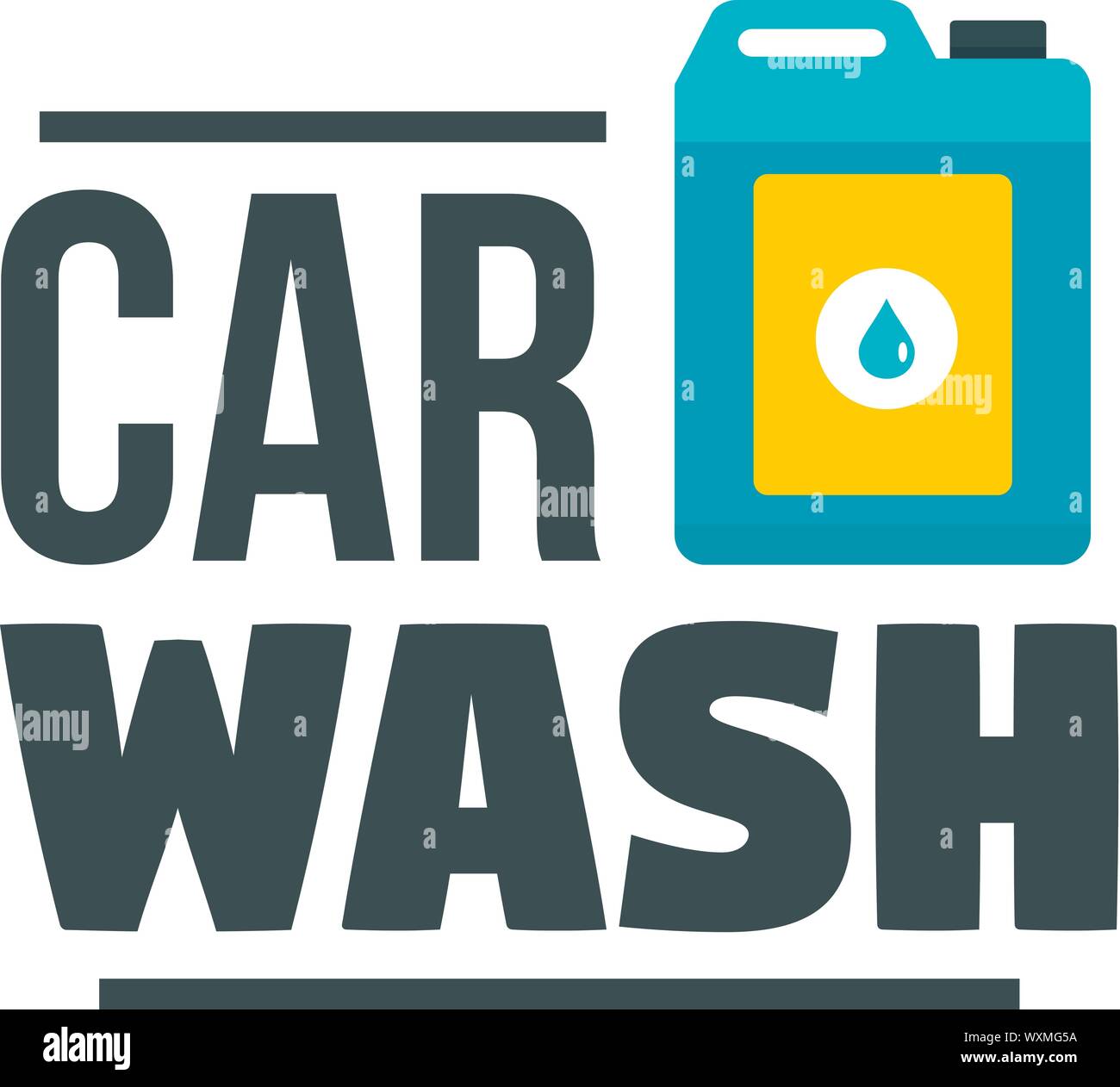 Car wash chemical solution logo. Flat illustration of car wash chemical solution vector logo for