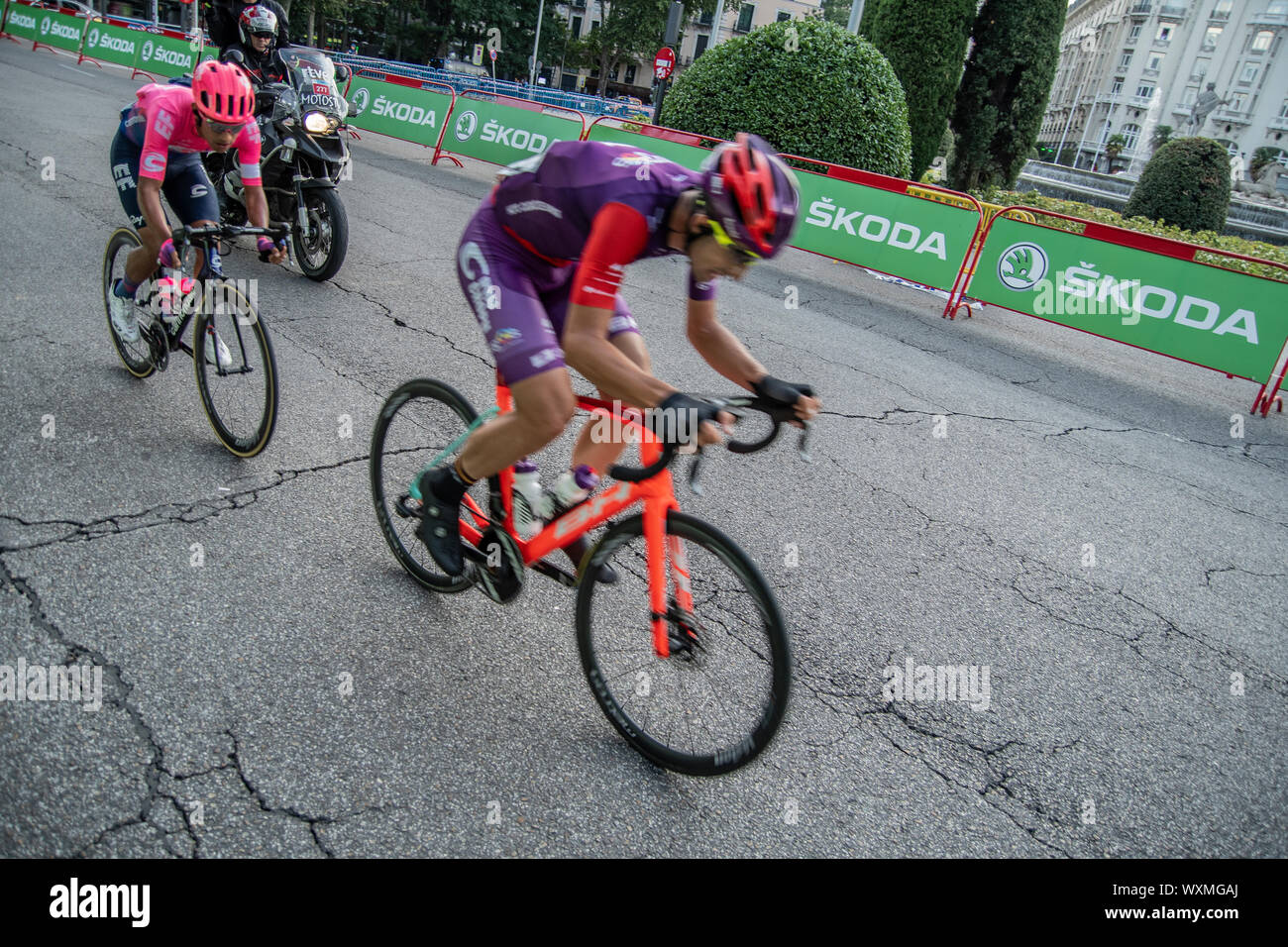 Vuelta España cycle race finish in square cibeles Stock Photo