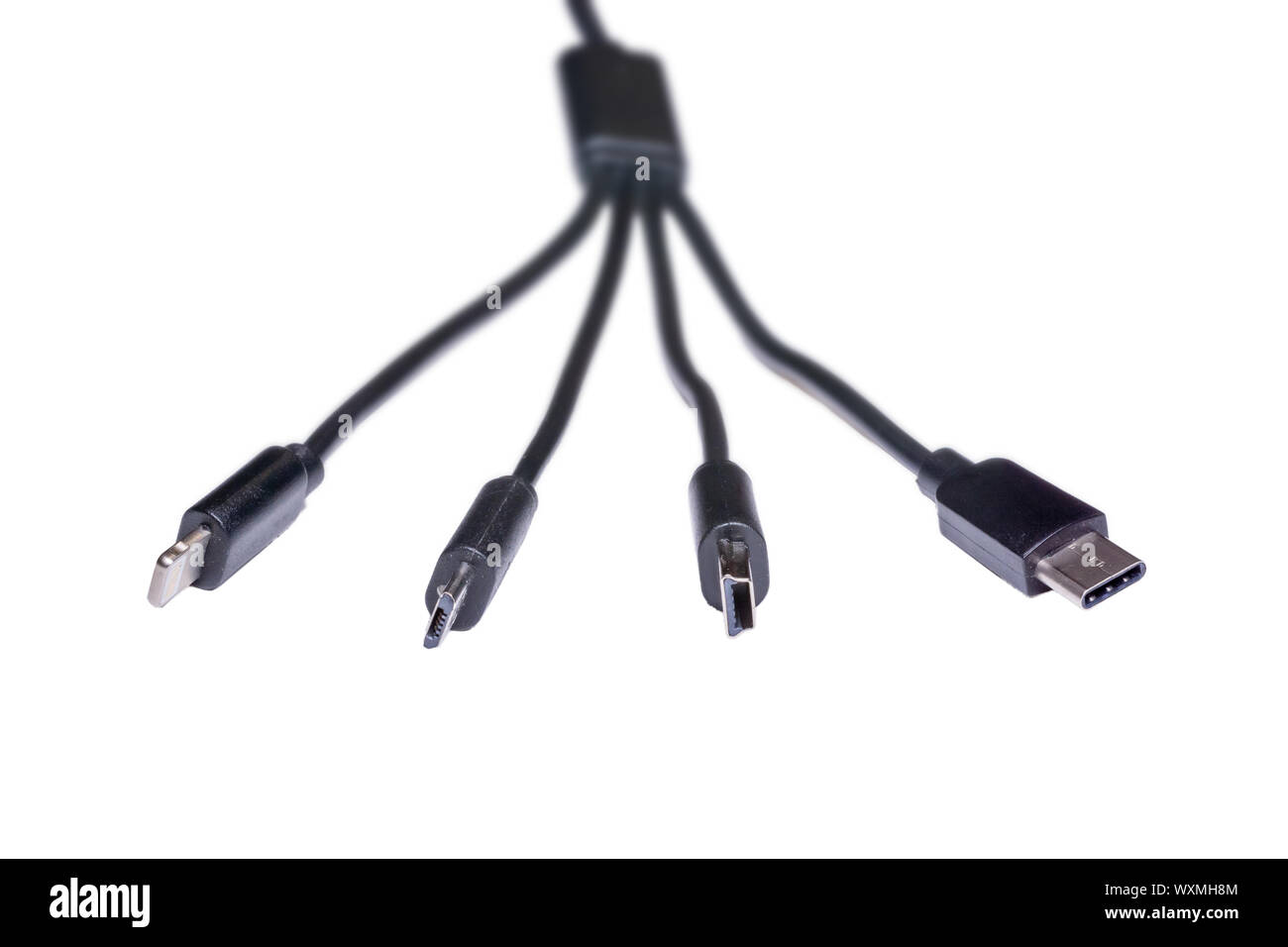 Charging cable Adapter for various connections on the mobile phone Stock Photo