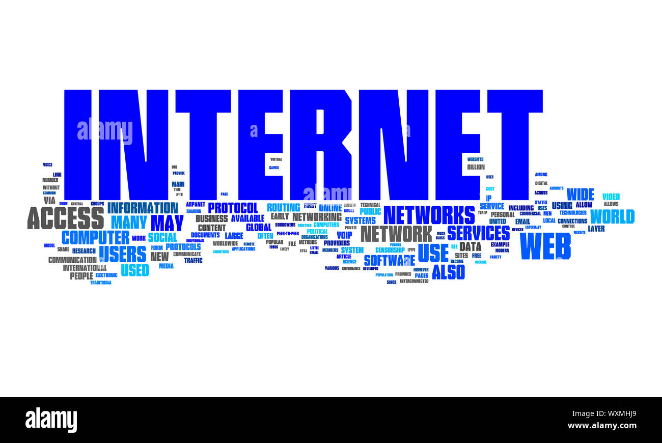 An image of a nice internet text cloud Stock Photo