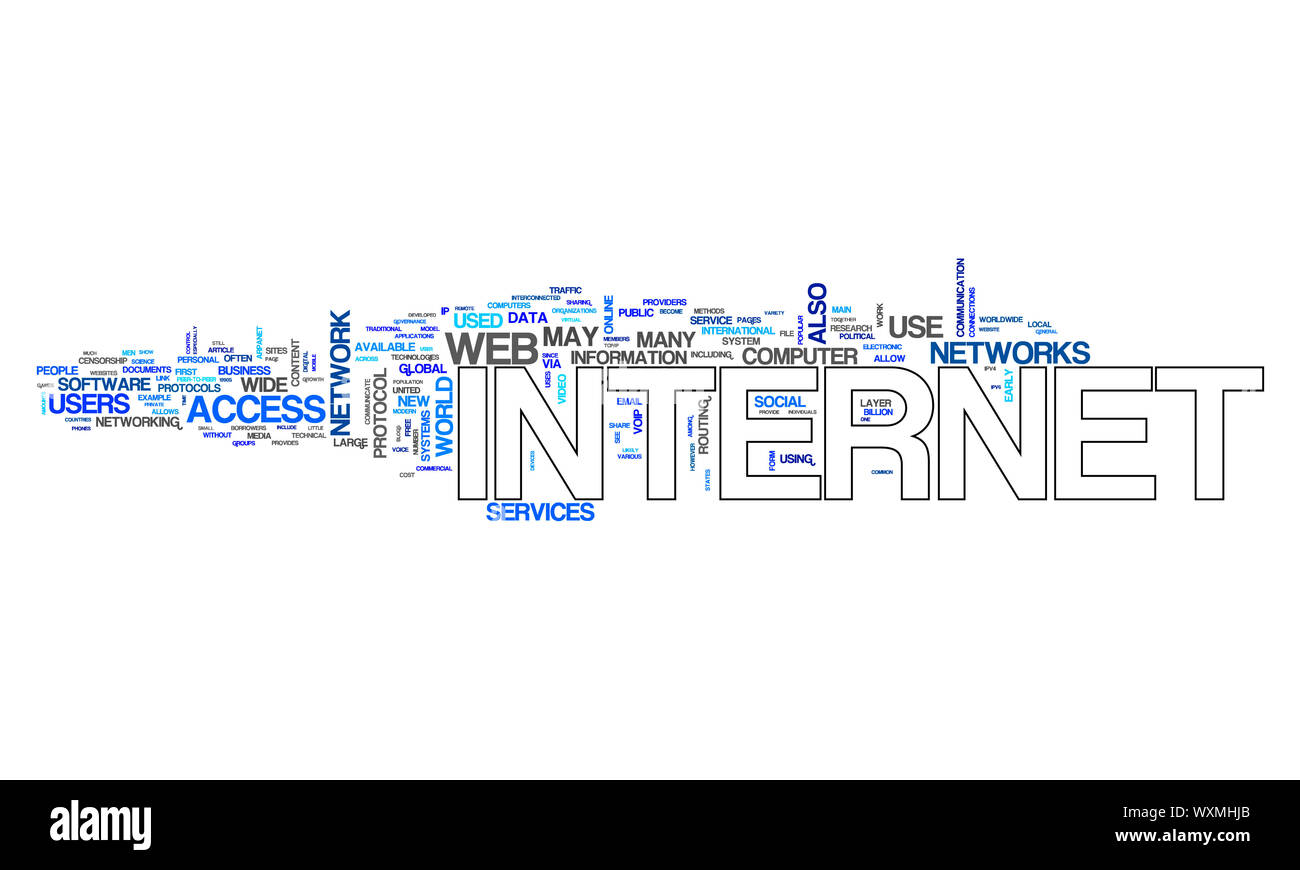 An image of a nice internet text cloud Stock Photo