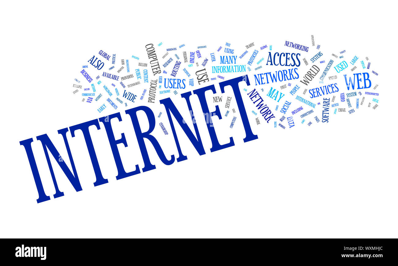 An image of a nice internet text cloud Stock Photo