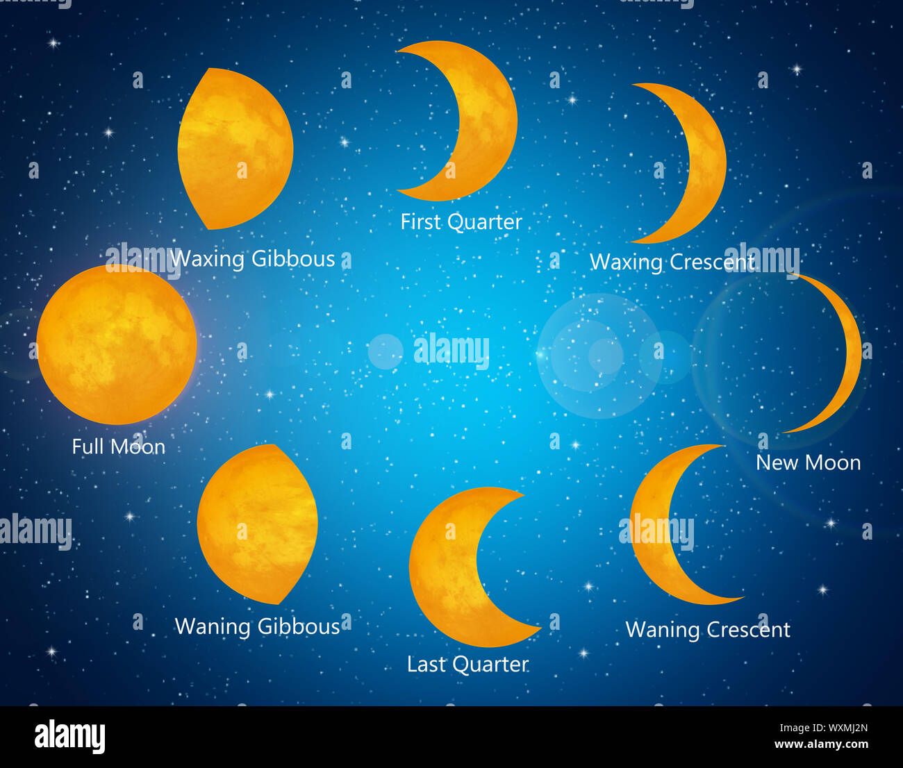 Moon phases Stock Photo