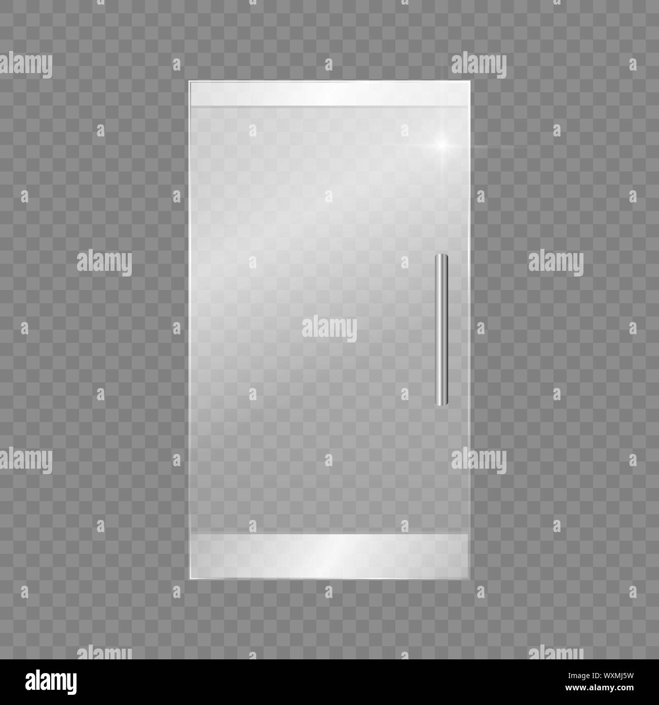 Glass doors isolated on transparent background. Vector illustration