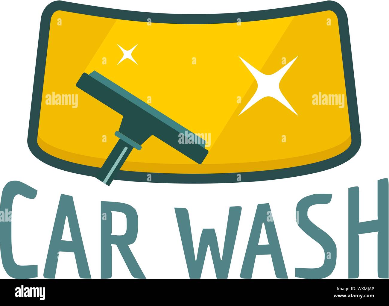 Car wash wind glass logo. Flat illustration of car wash wind glass