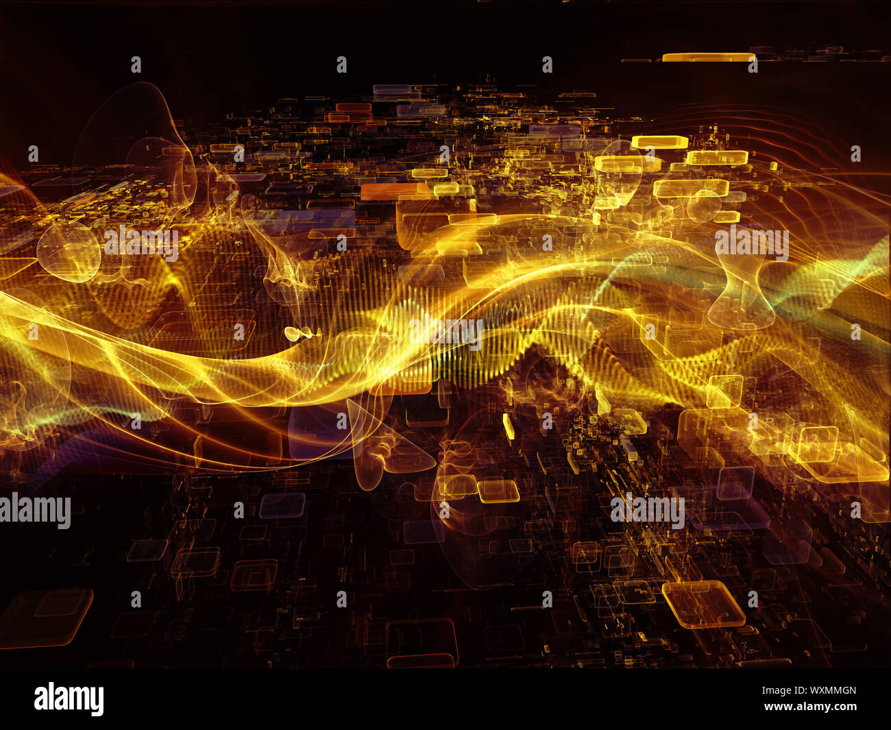 Fractal Realms series. Backdrop of fractal elements, grids and symbols ...