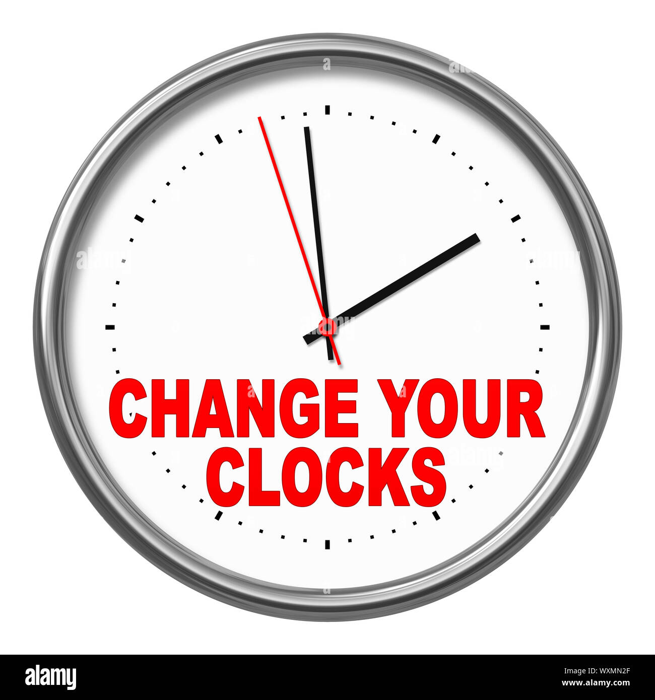 Daylight Saving Time. Change Clock To Summer Time. Stock Photo - Image of  saving, isolated: 110689460