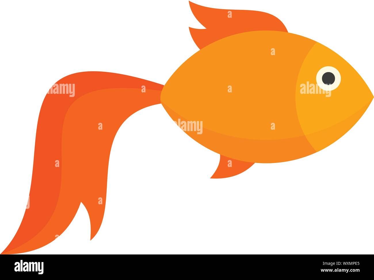 Gold fish icon. Flat illustration of gold fish vector icon for web