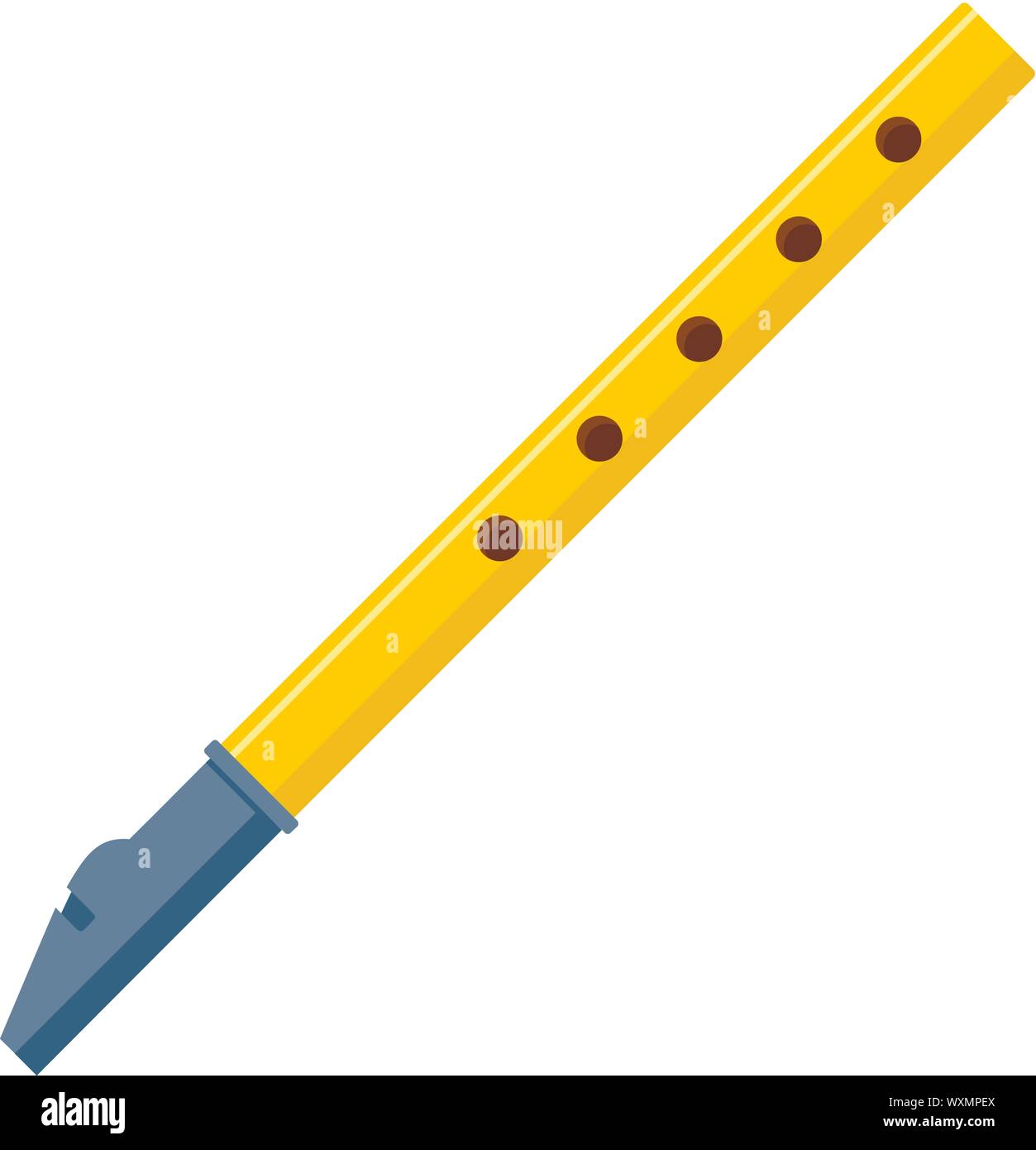 Classic flute icon. Flat illustration of classic flute vector icon for