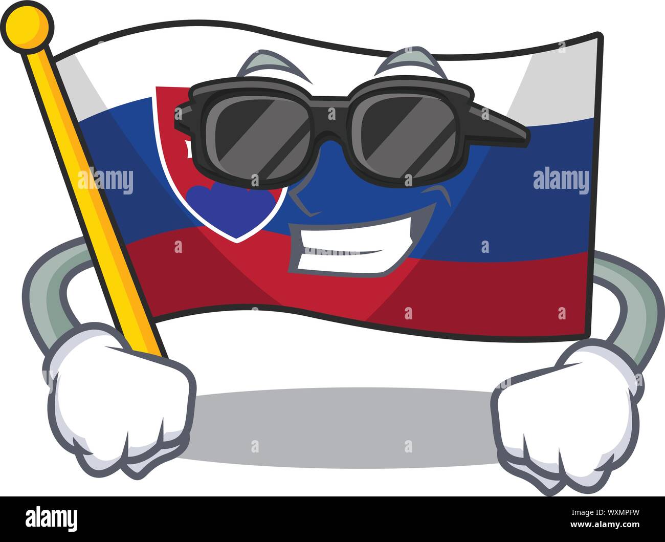 Super cool flag slovakia with the shape character Stock Vector Image ...