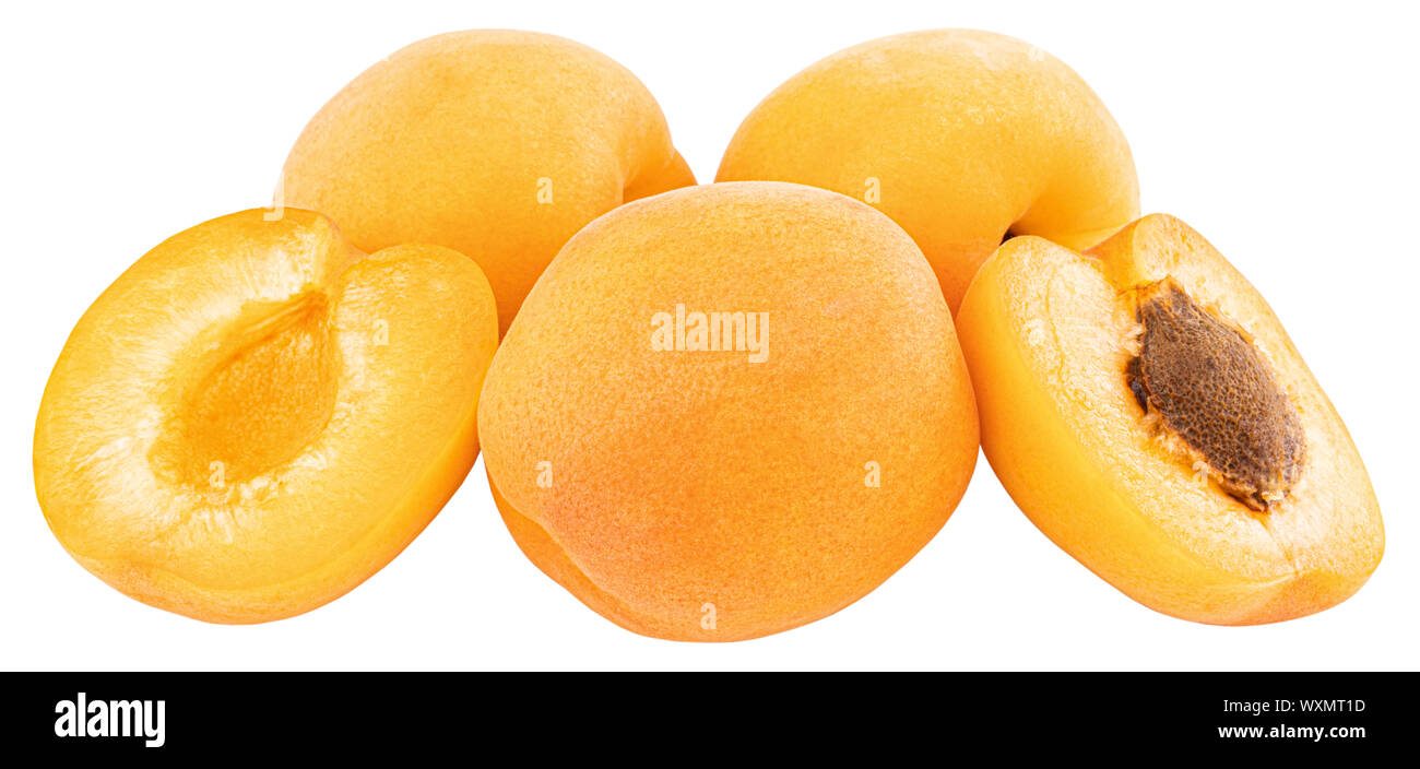 Apricot isolated on white background. Clipping Path Stock Photo - Alamy