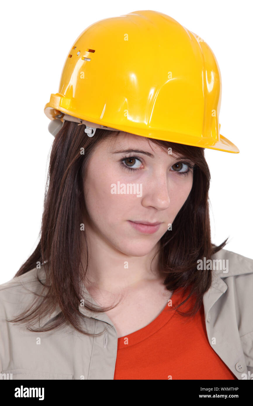 Portrait of a young tradeswoman Stock Photo