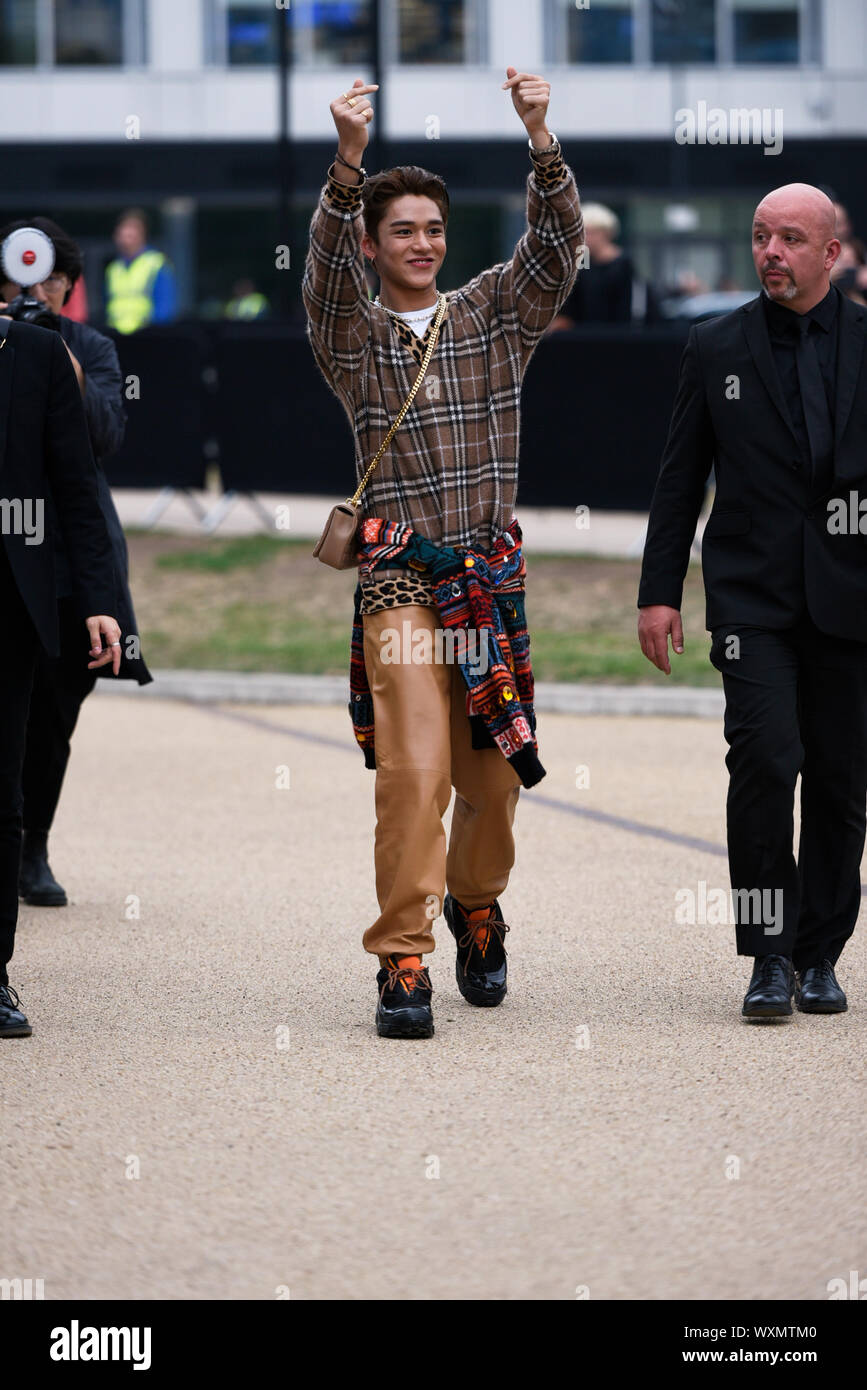 Lucas Wong of NCT leaves the Burberry show Stock Photo - Alamy