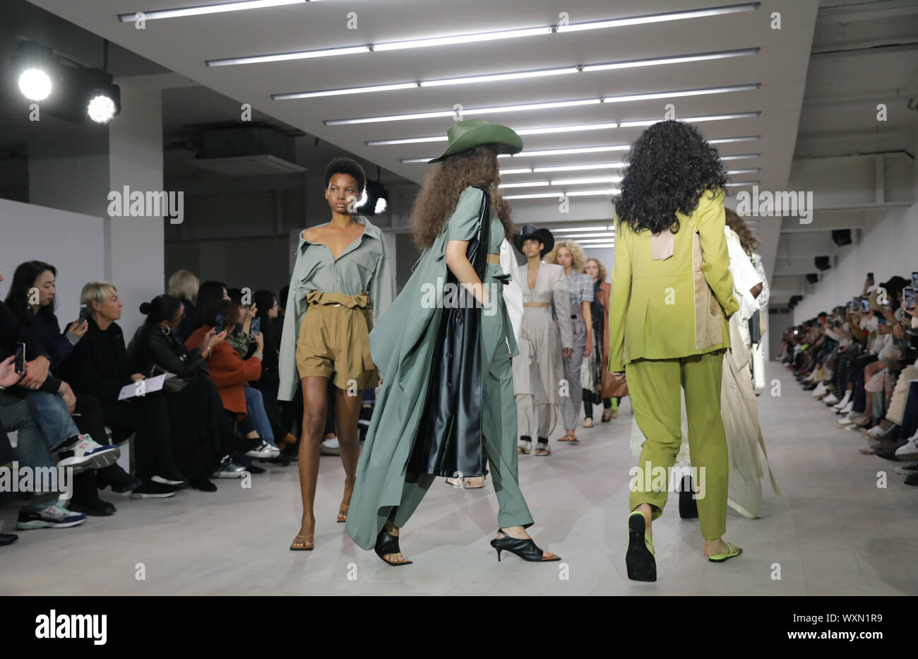 Models on the catwalk of YCH Spring/Summer 2020 London Fashion Week show at  the BFC Show Space, London Stock Photo - Alamy