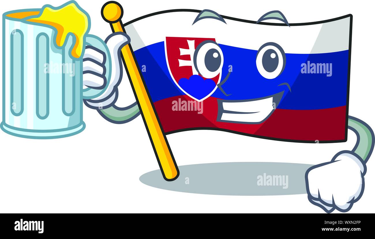 With juice flag slovakia isolated in the cartoon Stock Vector Image ...